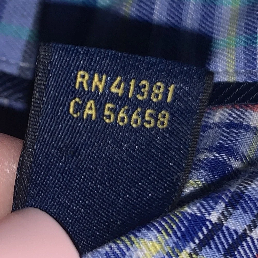 Polo Ralph Lauren Mens Blue Plaid Button Up Shirt Sz S Long Sleeve Cotton EUC - Picture 5 of 7